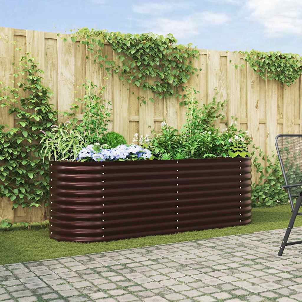 Garden Raised Bed Brown 240 x 80 x 81 cm Steel