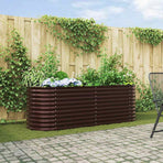 Raised Bed Brown 240 x 80 x 81 cm Steel