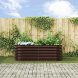 Garden Raised Bed Brown 240 x 80 x 81 cm Steel - Top-Down View
