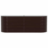 Garden Raised Bed Brown 240 x 80 x 81 cm Steel - Rear View
