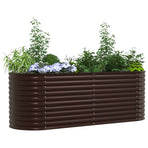 Raised Bed Brown 240 x 80 x 81 cm Steel