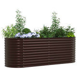 Garden Raised Bed Brown 240 x 80 x 81 cm Steel - Side View