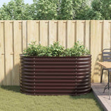 Garden Raised Bed Brown 160 x 80 x 81 cm Steel - Top-Down View