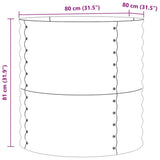 Raised Bed Brown 80 x 80 x 81 cm Steel