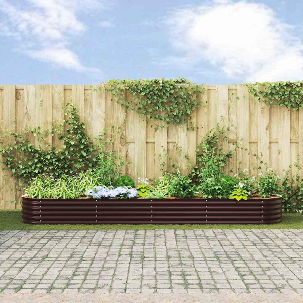 Raised Bed Brown 400 x 80 x 44 cm Steel