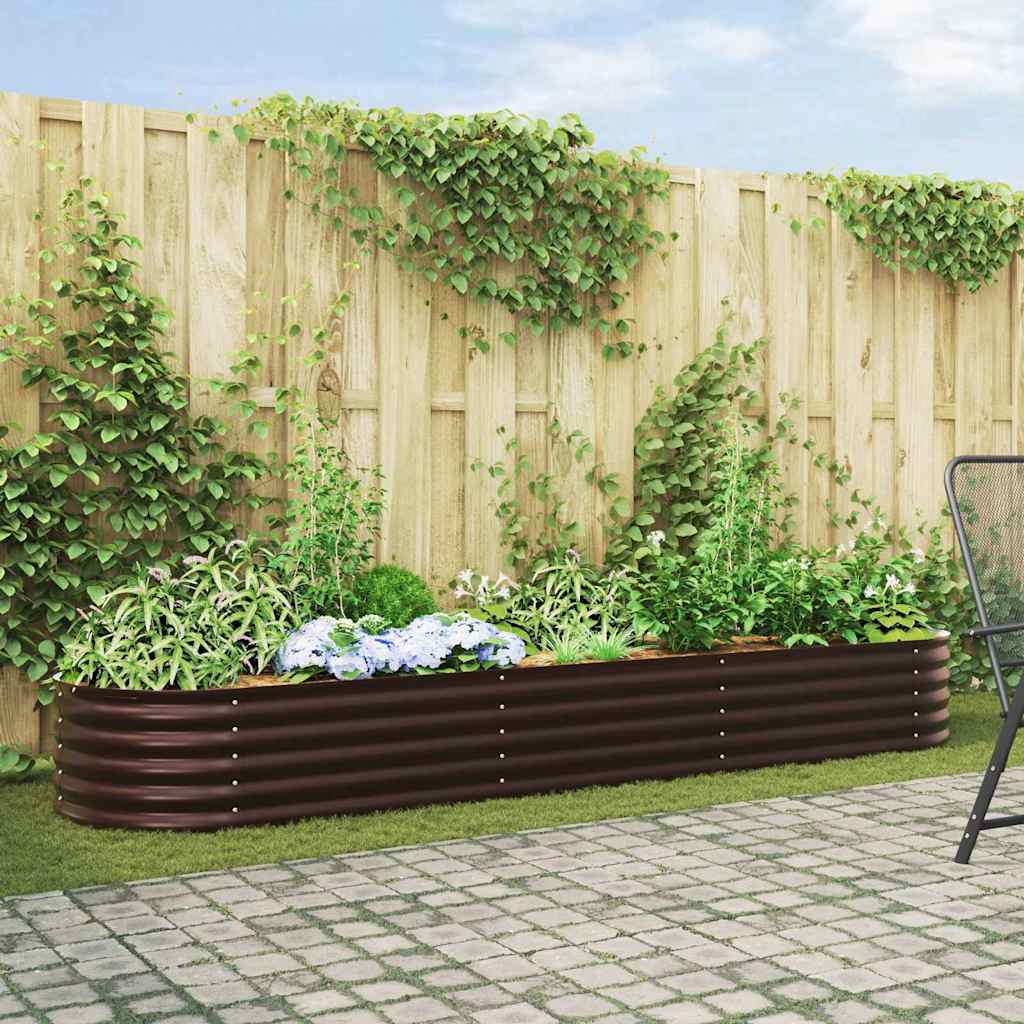 Garden Raised Bed Brown 320 x 80 x 44 cm Steel