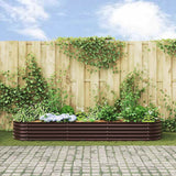 Garden Raised Bed Brown 320 x 80 x 44 cm Steel - Top-Down View