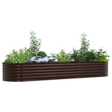 Garden Raised Bed Brown 320 x 80 x 44 cm Steel - Side View