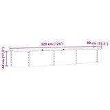 Raised Bed Brown 320 x 80 x 44 cm Steel