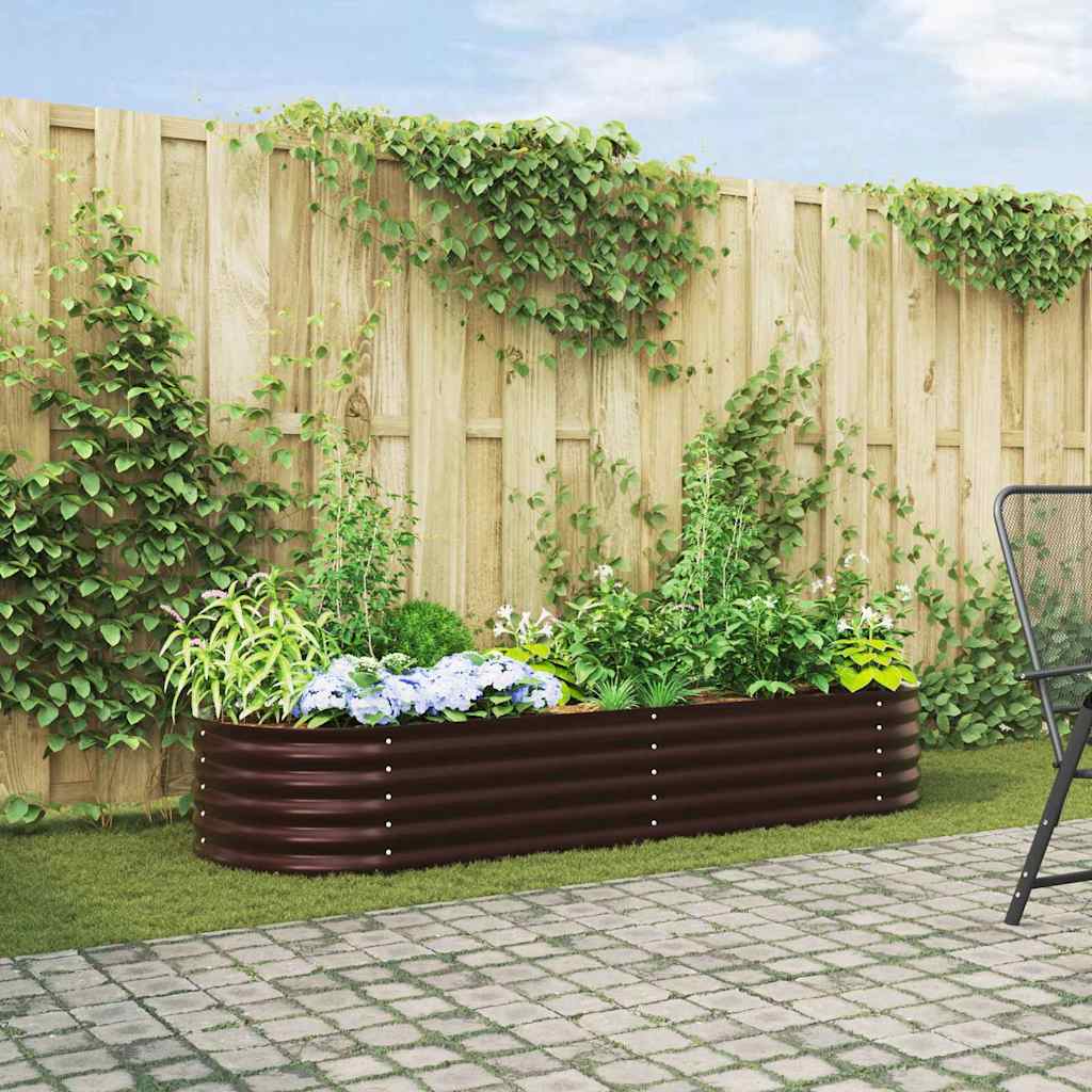 Garden Raised Bed Brown 240 x 80 x 44 cm Steel
