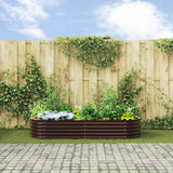 Garden Raised Bed Brown 240 x 80 x 44 cm Steel - Top-Down View