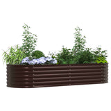 Garden Raised Bed Brown 240 x 80 x 44 cm Steel - Side View