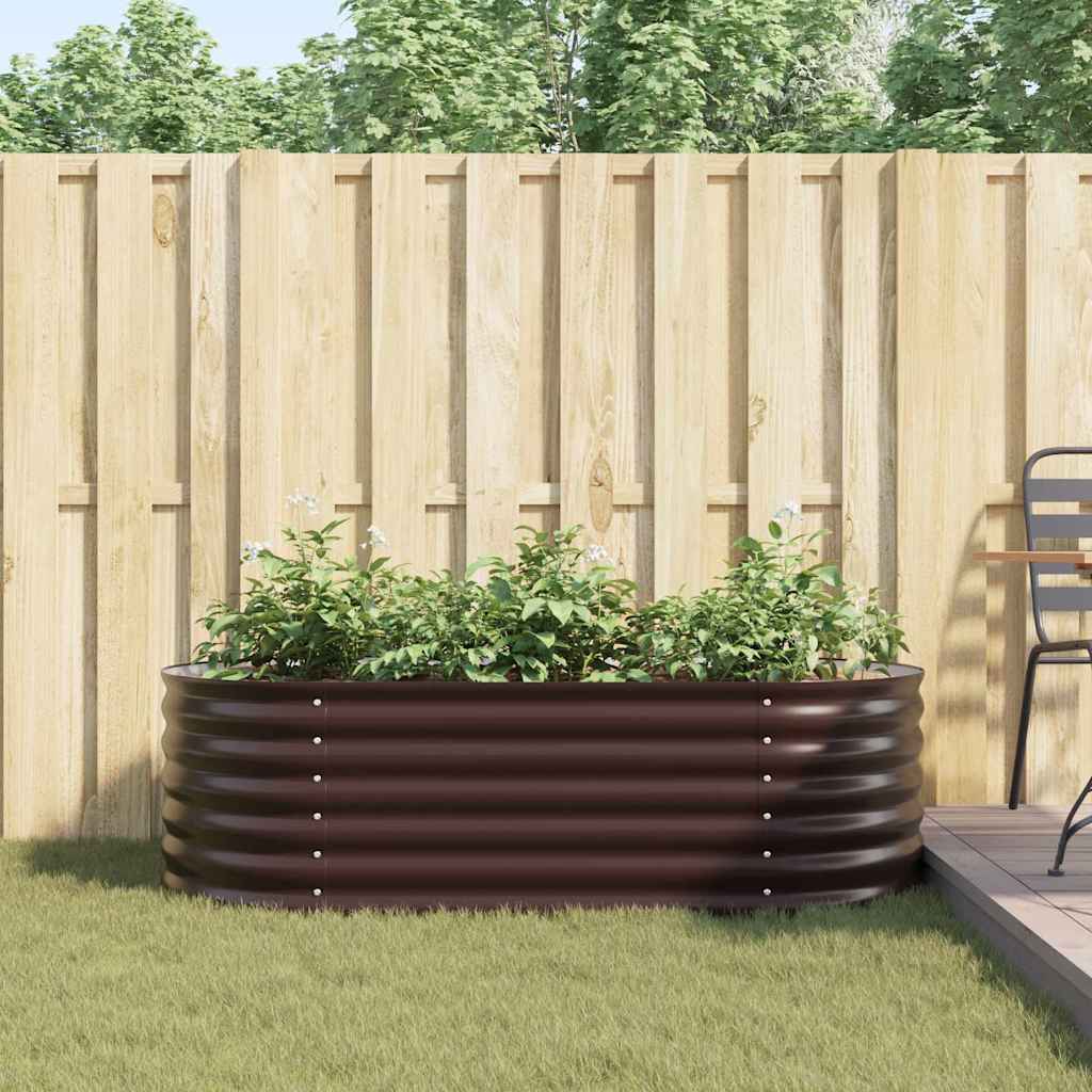 Raised Bed Brown 160 x 80 x 44 cm Steel