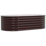 Garden Raised Bed Brown 160 x 80 x 44 cm Steel - Front View
