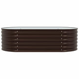 Garden Raised Bed Brown 160 x 80 x 44 cm Steel - Rear View