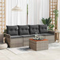 Garden Sofa Set 5 pcs Grey Poly Rattan