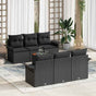 Garden Sofa Set 7 pcs Black Poly Rattan