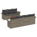 Garden Sofa Set 8 pcs Grey Poly rattan - Front View