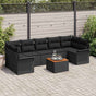 Garden Sofa Set 8 pcs Black Poly Rattan