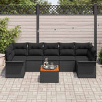 Garden Sofa Set 8 pcs Black Poly Rattan