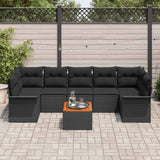 Garden Sofa Set 8 pcs Black Poly rattan - Side View