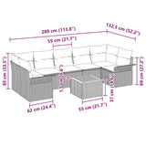 Garden Sofa Set with Cushion 8 pcs Black Poly Rattan