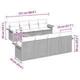 Garden Sofa Set with Cushion 9 pcs Grey Poly Rattan