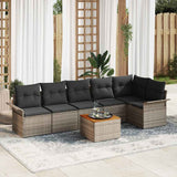 Garden Sofa Set 7 pcs Grey Poly rattan