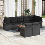 Garden Sofa Set 9 pcs Black Poly rattan