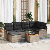 Garden Sofa Set 7 pcs Grey Poly rattan