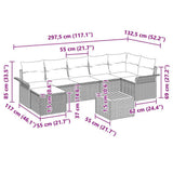 Garden Sofa Set with Cushion 8 pcs Grey Poly Rattan
