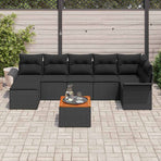 Garden Sofa Set 8 pcs Black Poly Rattan