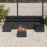 Garden Sofa Set 8 pcs Black Poly rattan - Side View