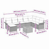Garden Sofa Set 9 pcs Black Poly rattan - Extra Image
