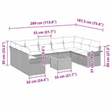 Garden Sofa Set with Cushion 10 pcs Black Poly Rattan - Extra Image