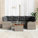 Garden Sofa Set 7 pcs Grey Poly rattan