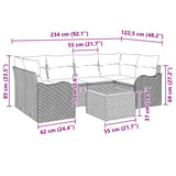 Garden Sofa Set 7 pcs Grey Poly rattan - Extra Image