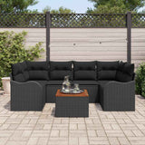 Garden Sofa Set 7 pcs Black Poly rattan