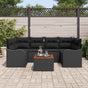 Garden Sofa Set 7 pcs Black Poly Rattan