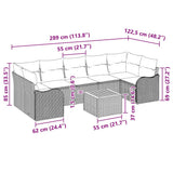 Garden Sofa Set 8 pcs Grey Poly rattan - Extra Image