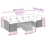Garden Sofa Set with Cushion 8 pcs Black Poly Rattan