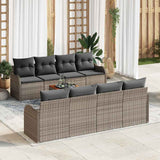 Garden Sofa Set 9 pcs Grey Poly rattan