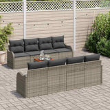 Garden Sofa Set with Cushion 9 pcs Grey Poly Rattan