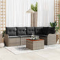 Garden Sofa Set 6 pcs Grey Poly Rattan