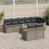 Garden Sofa Set with Cushion 9 pcs Grey Poly Rattan