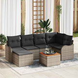 Garden Sofa Set 7 pcs Grey Poly Rattan