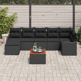 Garden Sofa Set 8 pcs Black Poly Rattan