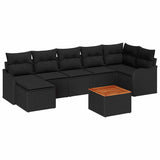 Garden Sofa Set 8 pcs Black Poly rattan - Front View