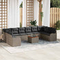 Garden Sofa Set 11 pcs Grey Poly Rattan
