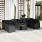 Garden Sofa Set 11 pcs Black Poly Rattan
